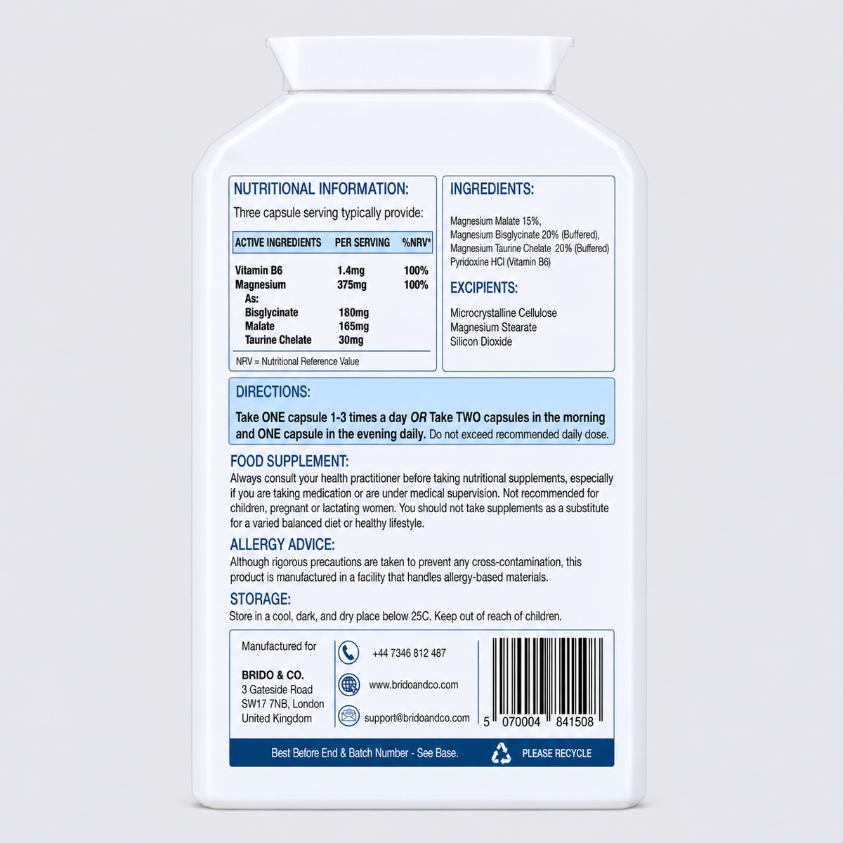 Magnesium 3-in-1 Complex with Vitamin B6