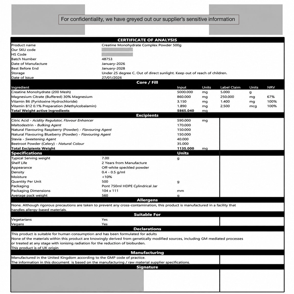 Creatine Monohydrate Complex 200-mesh