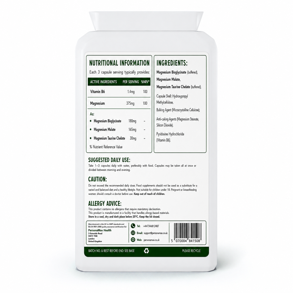 Magnesium 3-in-1 Complex with Vitamin B6