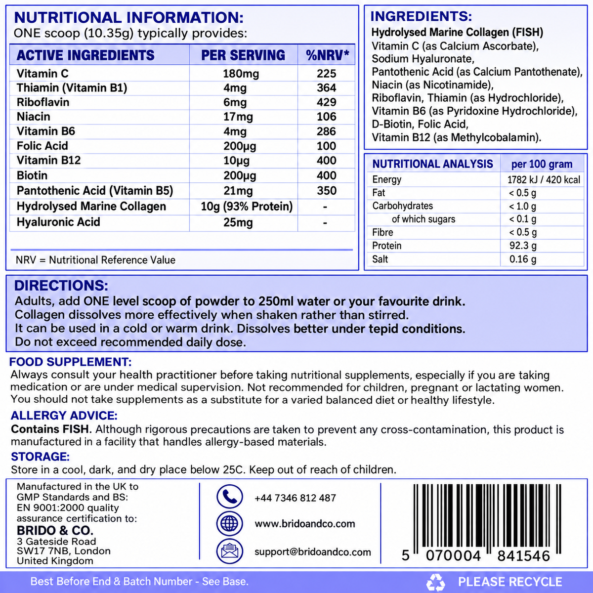 Hydrolysed Marine Collagen PLUS